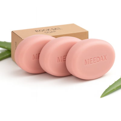 Meedax Rock Salt Soap Pack of 3 | Natural Mineral Soap for Soft & Healthy Skin